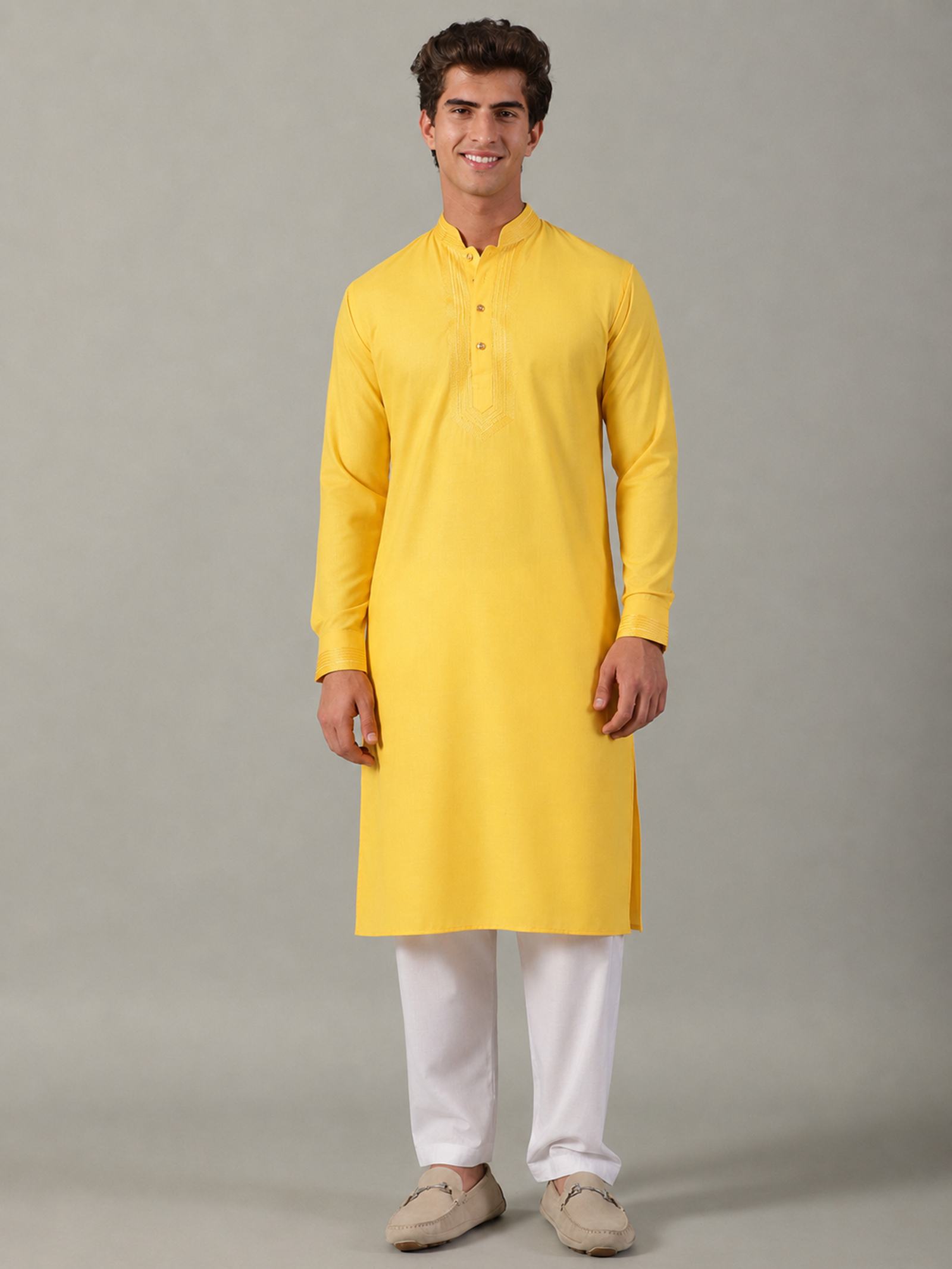 men's yellow kurta (shameen)