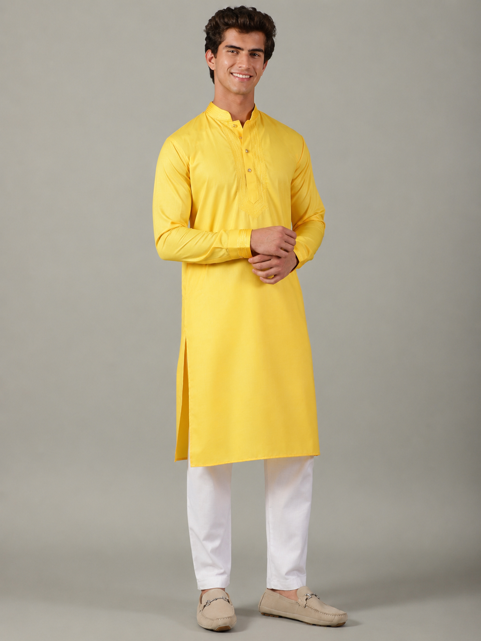 men's yellow kurta (shameen)