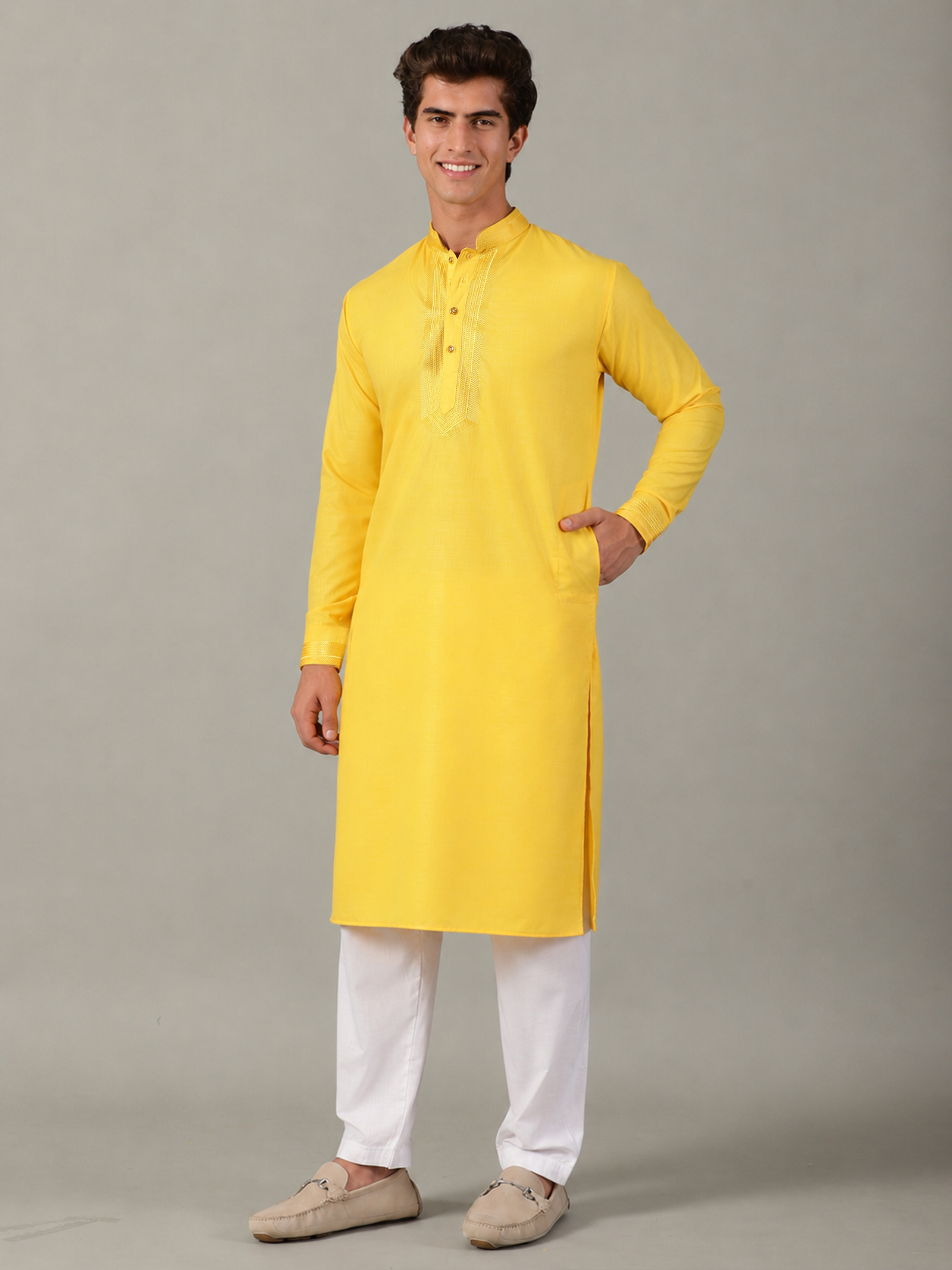 men's yellow kurta (shameen)