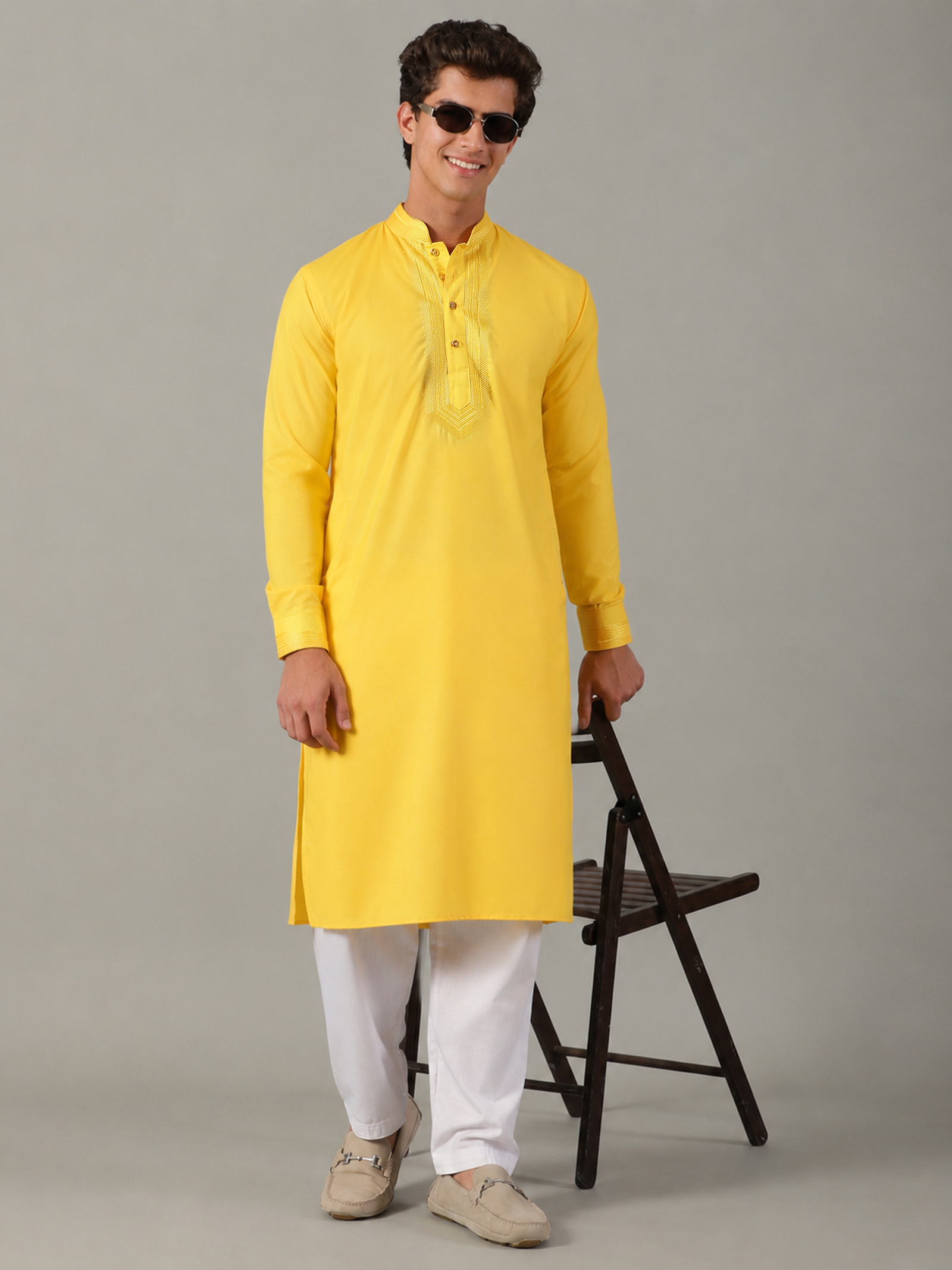 men's yellow kurta (shameen)